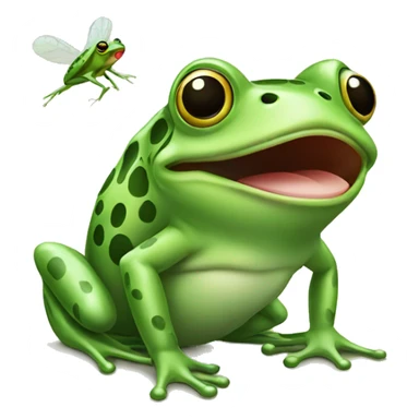 Frog catching a fly with tongue sticker