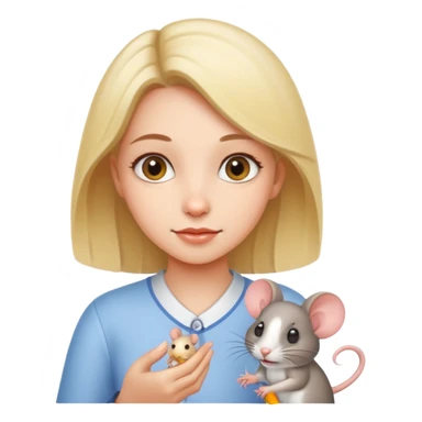 Girl with pet mice sticker