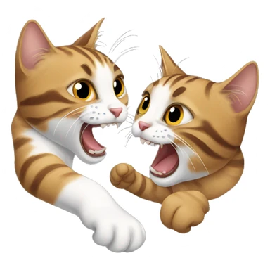 two tabby cats fighting sticker