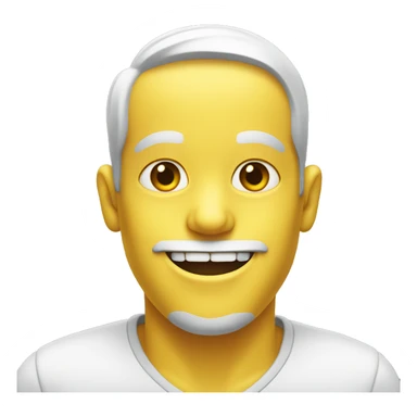 smile with yellow bone in mouth sticker