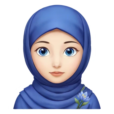 Turkish beautiful finish Konya girl blue eyes with hyacinth hijab and islamic dress sticker