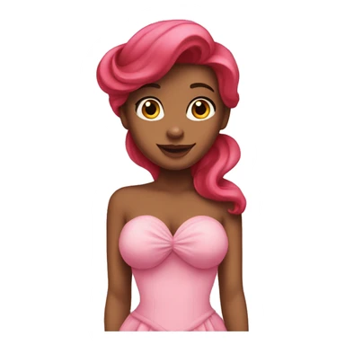 ariel in a pink dress  sticker