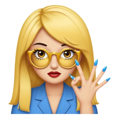 Girlboss emoji with exaggerated lashes and nails sticker
