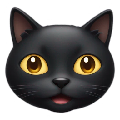 amazed black cat head sticker