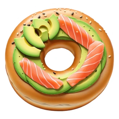 Bagel with Avocado and Salomon sticker