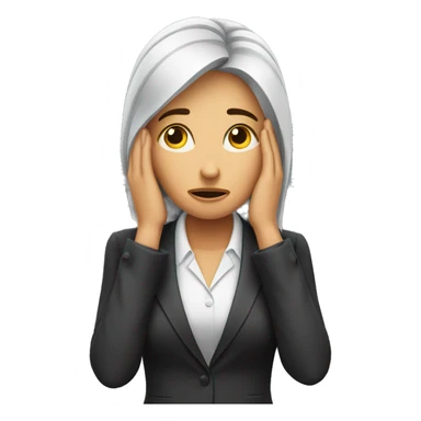 Business woman worried face palm sticker