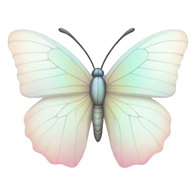 Pastel white iridescent butterfly sticker
