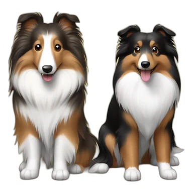 sable sheltie and bi-black sheltie are friends sticker