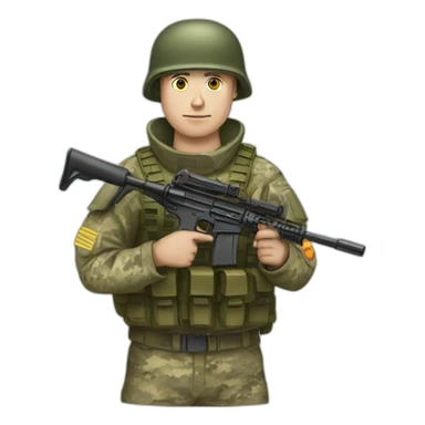 Ukraine solder weapons in hands sticker