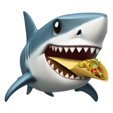Shark eating taco sticker