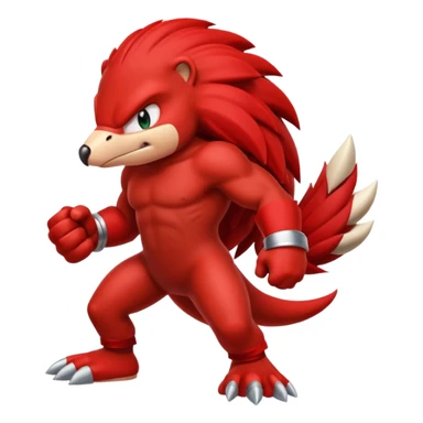 Sonic the hedgehogs friend knuckles a red animal  sticker