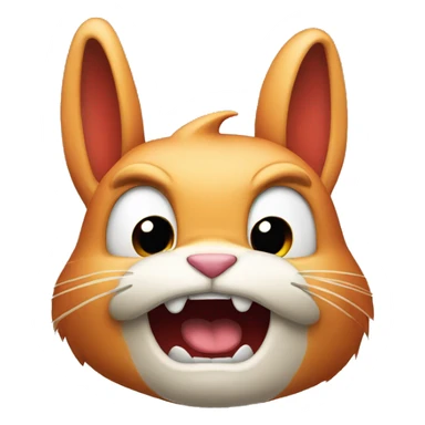 an angry fiery bunny sticker