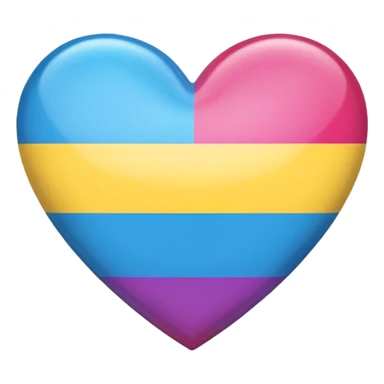 heart with polysexual pride flag colors sticker