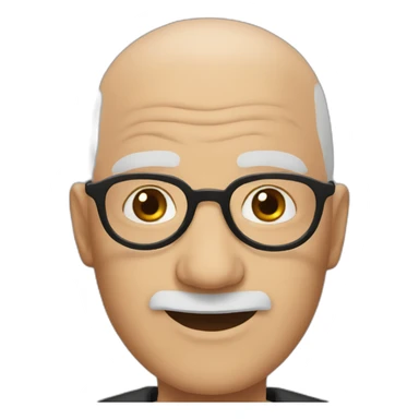 Old bald man with Harry Potter glasses sticker