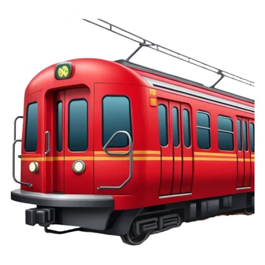 A red subway train sticker