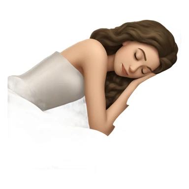 sleeping beauty brunette shoulder length hair white girl with silk pillow sticker