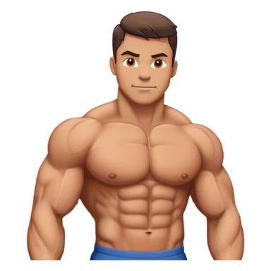 Muscle man on a rooftop sticker