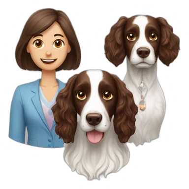 Springer spaniel with man and woman sticker
