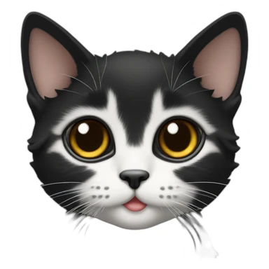 Chaton mignon noir et blanc sticker