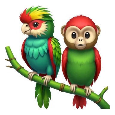quetzal and monkey sticker