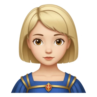 Crea a una chica de pelo corto con vestido medieval sticker