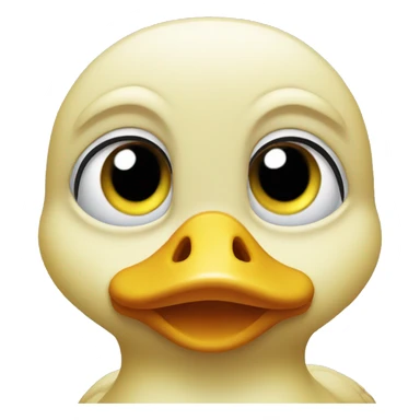 Small duck with big eyes that has no emotion sticker