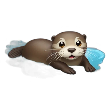 otter in water sticker