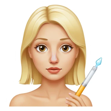 blonde woman glass stick coming out of nose sticker