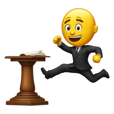 Man jumping at the judge  sticker