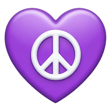 purple heart with a peace sign sticker