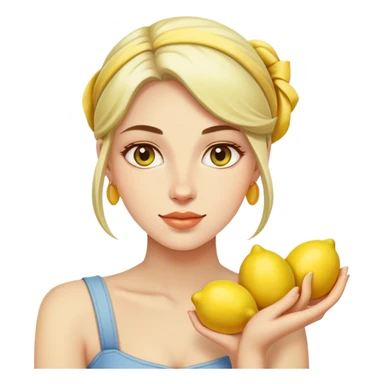 Woman holding lemons sticker