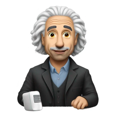 Joe Rogan doing a podcast with Albert Einstein sticker