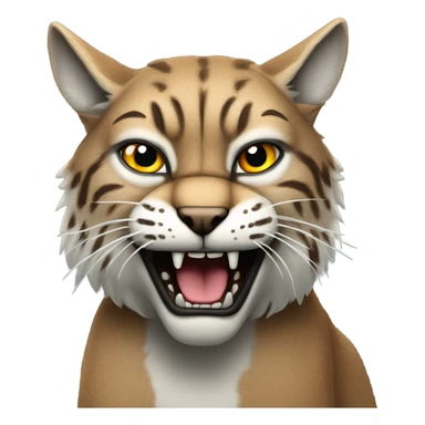 mean bobcat in sticker