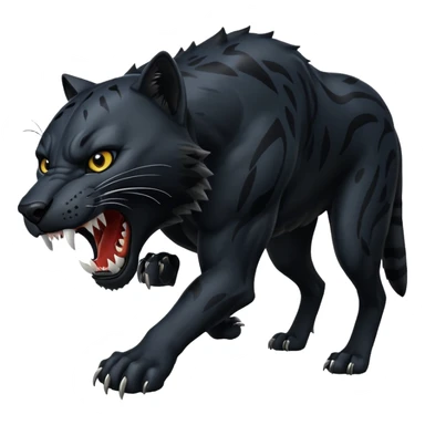 A black panther killing a wolf sticker