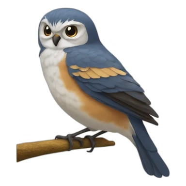 Chat sur oiseau sticker