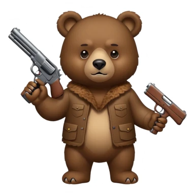Bear with gun sticker
