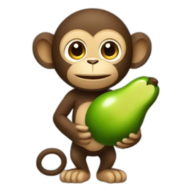 monkey holding avocado fruitimals sticker