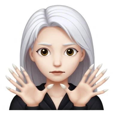 a pale  human with long claws no eyes or mouth sticker