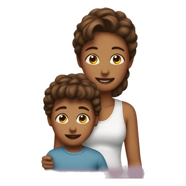 Boy and mommy sticker