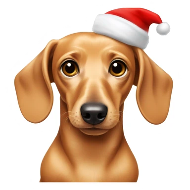 Blonde dachshund with santa hat sticker
