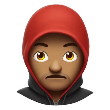 Angry Emoji Wearing red Hoodie with Albanian Eagle  sticker