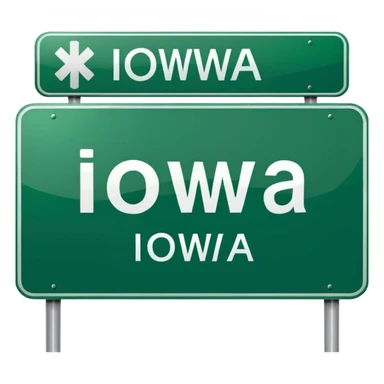 letrero de carretera que diga IOWA sticker