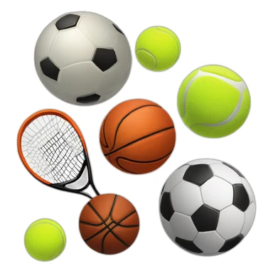 basket ball, tennis ball, basell ball, football ball and soccer ball sticker