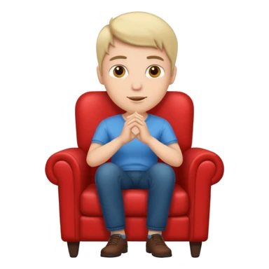 Guy in a chair asking sticker