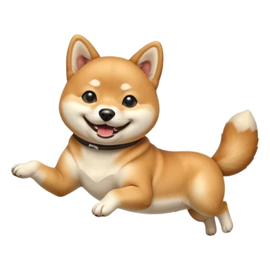  shiba inu, qui est mdr et se roule à terre les 4 pattes en l'air, avec sa queue en tire bouchon sticker