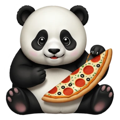 panda eating pizza sticker