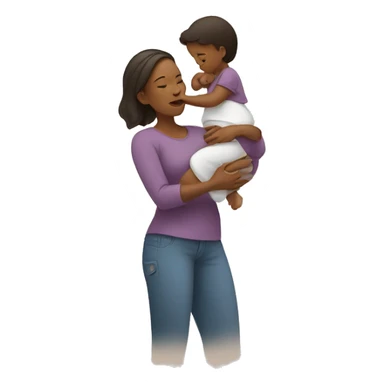 Mom carrying baby  sticker