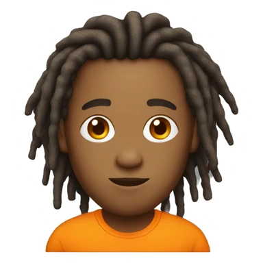 man with dreads with orange tshirt sticker