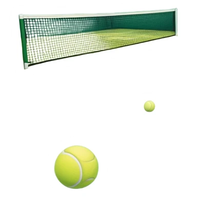 grass tennis court, with the lines of the court clearly with visible in the background. A tennis racket and ball/ The scene captures the essence of the sport, highlighting the equipment and the vibrant, open atmosphere of a tennis match sticker