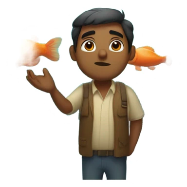 Fat Indian man at an aquarium sticker